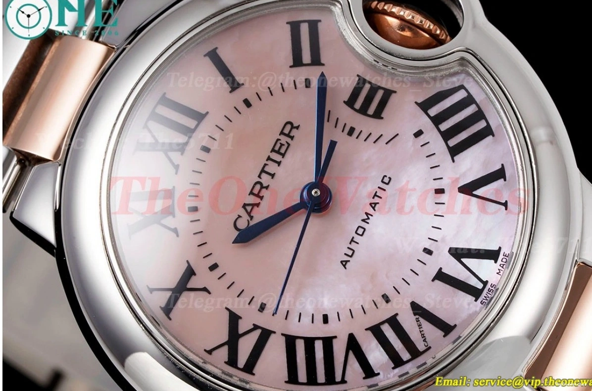 Bleu 33mm Dial NH05 Pink Cartier AF Ballon De Mop RG SS 0124
